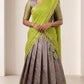 Elegant Self Design Half Saree with Zari Border