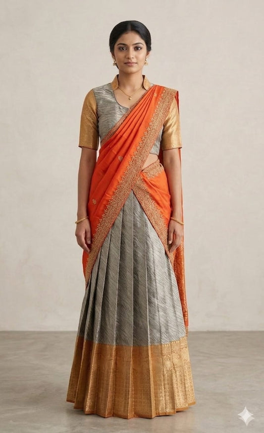 Stylish Ethnic Half Saree for Festive Occasions