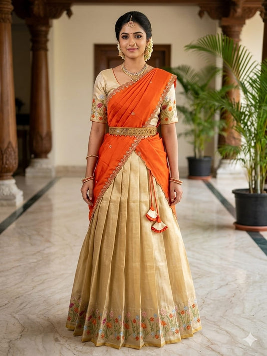 Stylish Traditional Half Saree for Girls