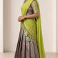 Elegant Self Design Half Saree with Zari Border