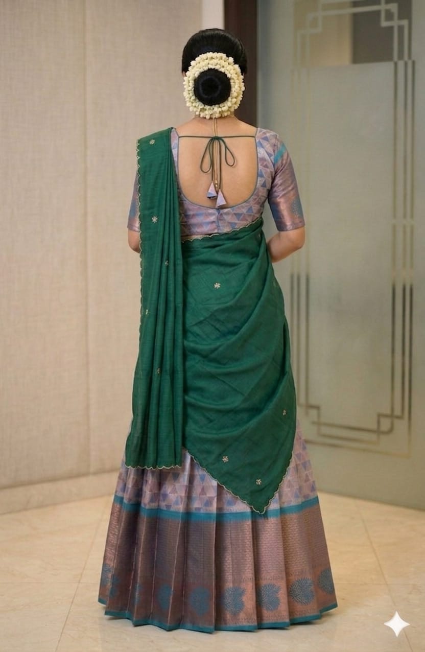 Trendy Ethnic Half Saree with Rich Border