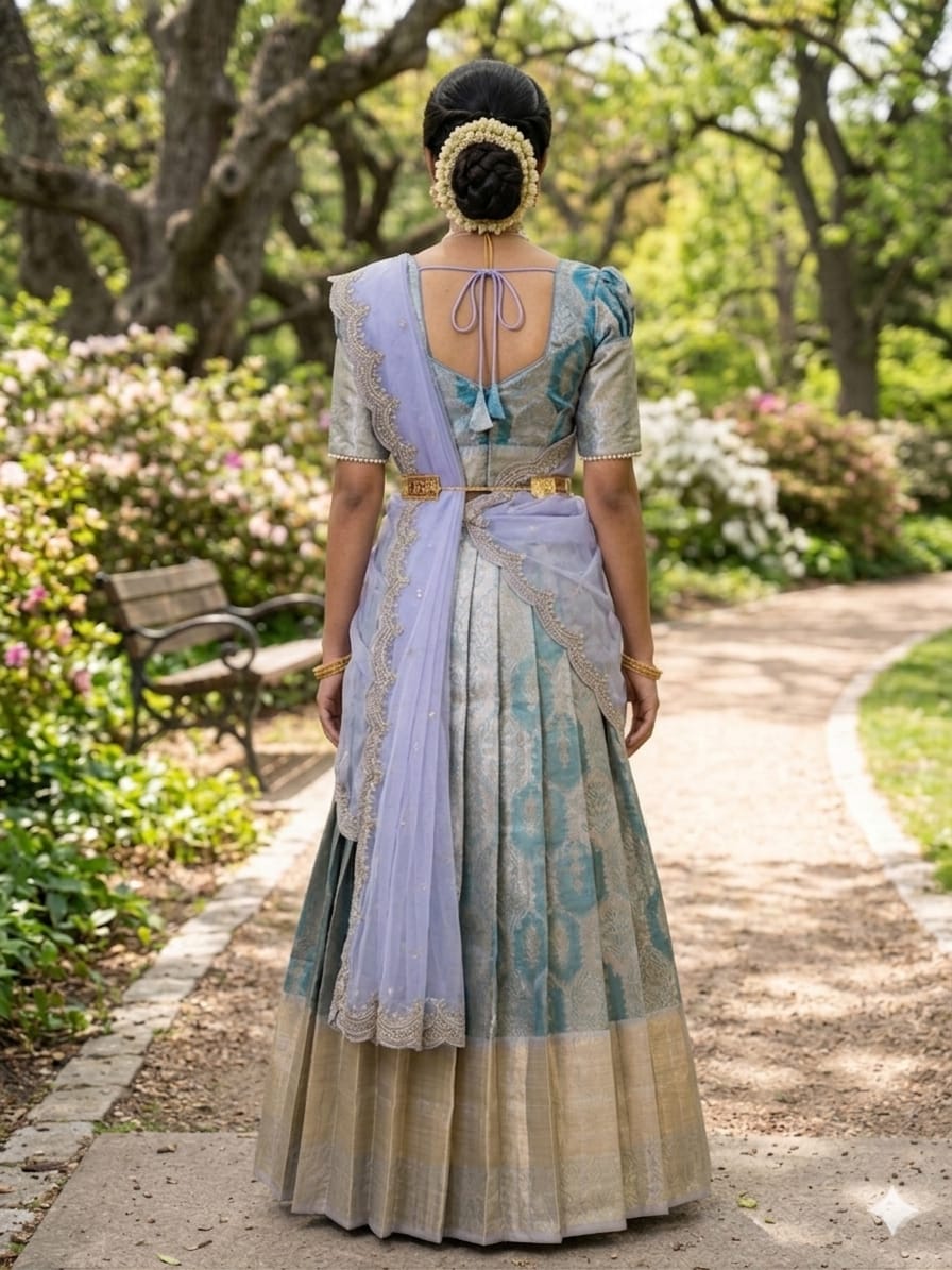 Stylish Pastel Half Saree for Engagement & Party Wear