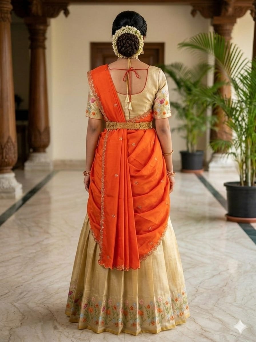 Stylish Traditional Half Saree for Girls